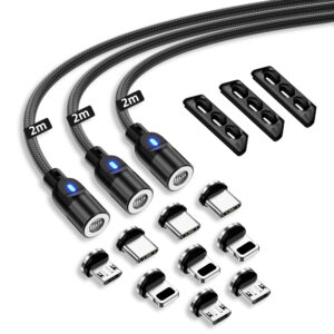 Magnetic Data Transfer and Charging Cable - 3 Pack (3 x 2M)