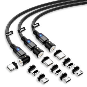 Magnetic Charging & Data Transfer Cable - 3 Pack (0.5m, 1M & 2M)
