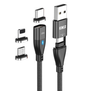 6-in-1 PD100W Fast Charging USB C to USB C Magnetic Charging Cable - 2 Pack(1M & 1.8M) - Black