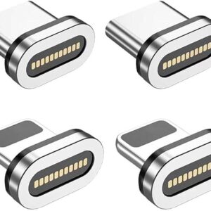 Replacement Tips for PD100W USBC to USBC Magnetic Charging Cable Oval Type - 4 Pack (2 x TypeC & 2 x iOS)